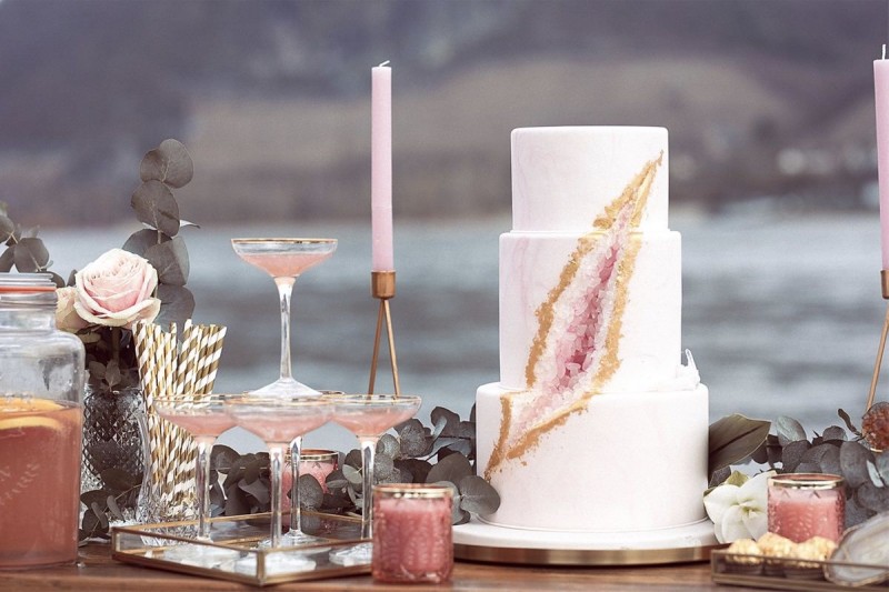 Hochzeitstorte Geode Design, Kristall Torte
