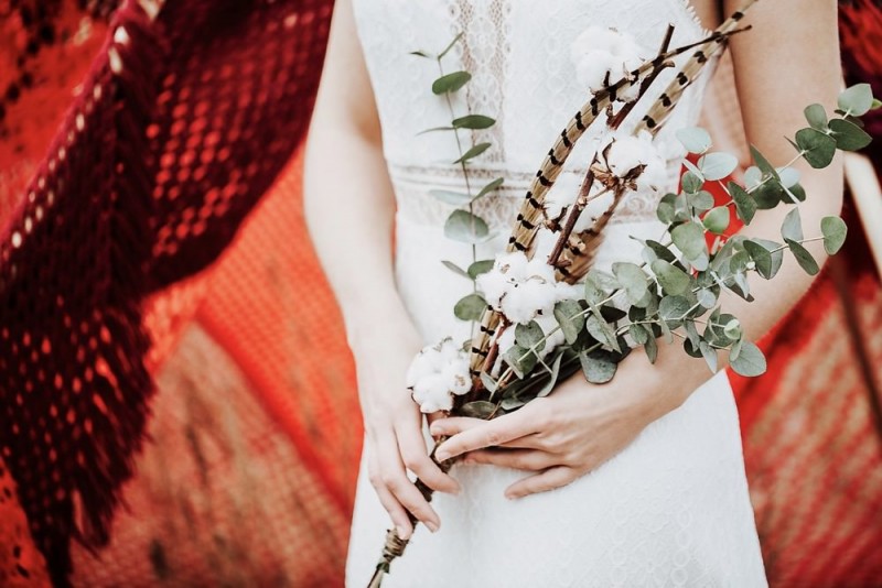 Brautstrauß Eukalyptus Baumwolle