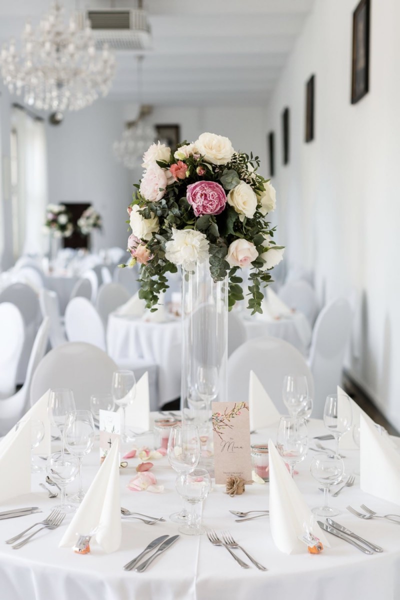 Tischdekoration Hochzeit, Hochzeitsdekoration, Wasserschloss Haus Ruhr, Moderne Hochzeit