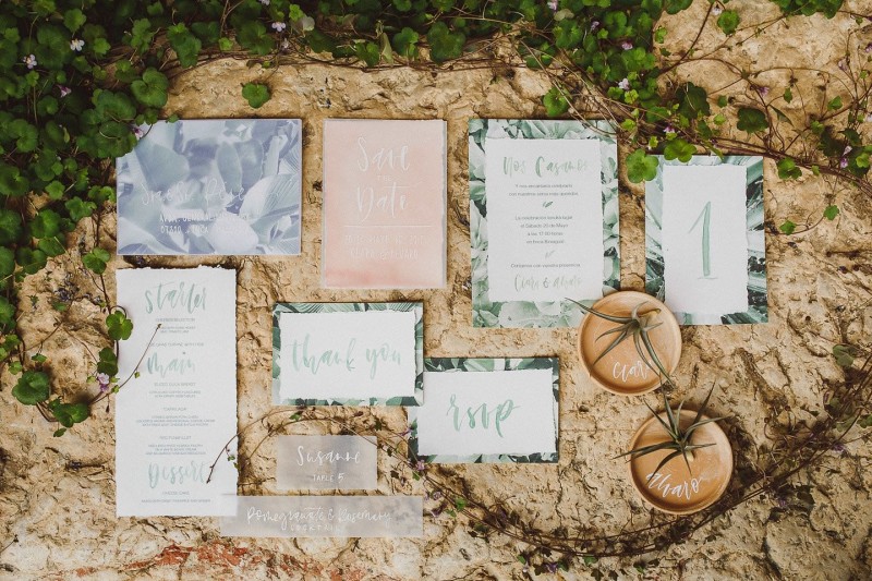 Hochzeitspapeterie Greenery Boho