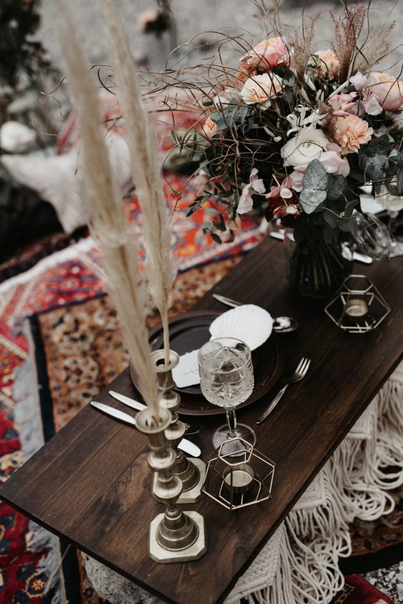 Tischdekoration Hochzeit, Hochzeitsdekoration, Bohohochzeit, Living Coral