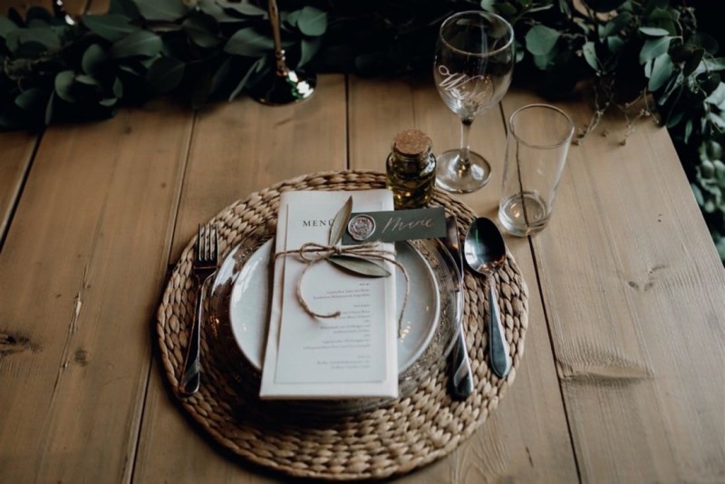 Hochzeitspapeterie Boho Greenery, mediterrane Papeterie