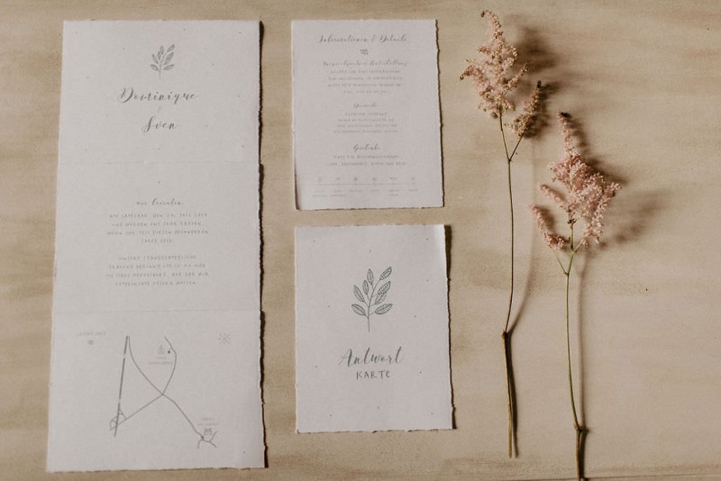 Hochzeitspapeterie Boho minimalistisch, Natur