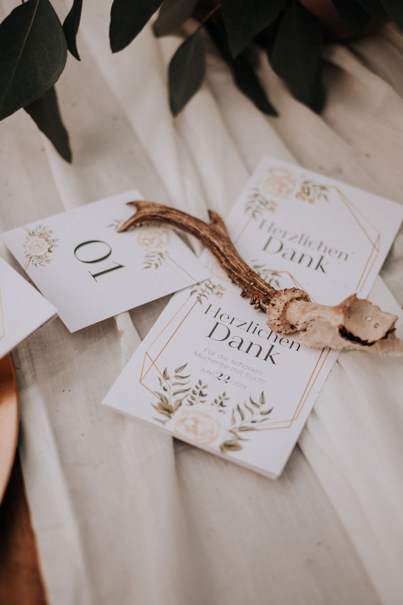 Hochzeitspapeterie boho, Florale Papeterie Boho Vintage