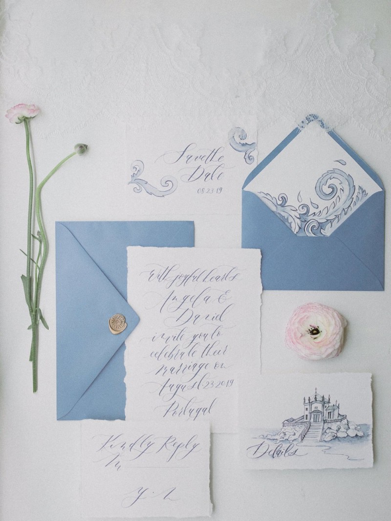 Hochzeitspapeterie Blau, Maritime Papeterie, Classic Blue, Pantone Farbe 2020 Papeterie, Fine Art Weddings