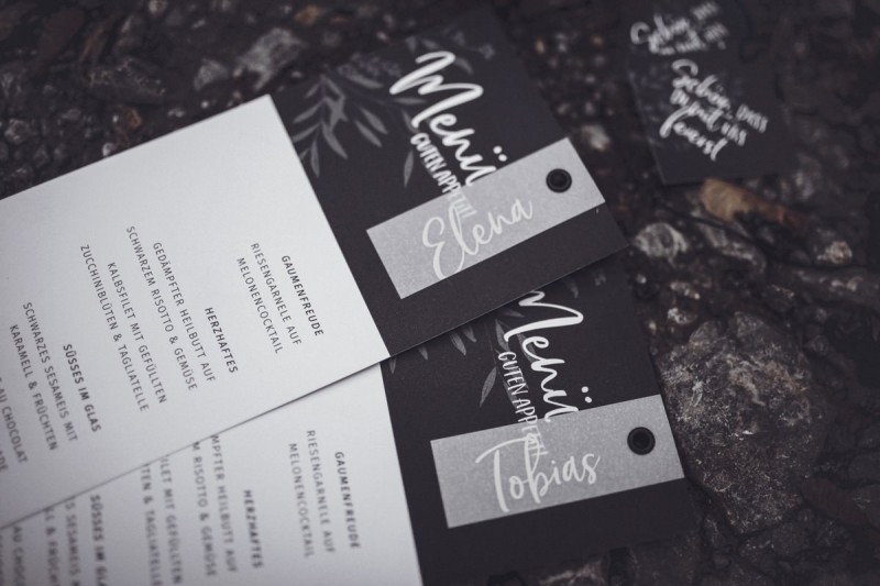 Hochzeitspapeterie Schwarz Weiß