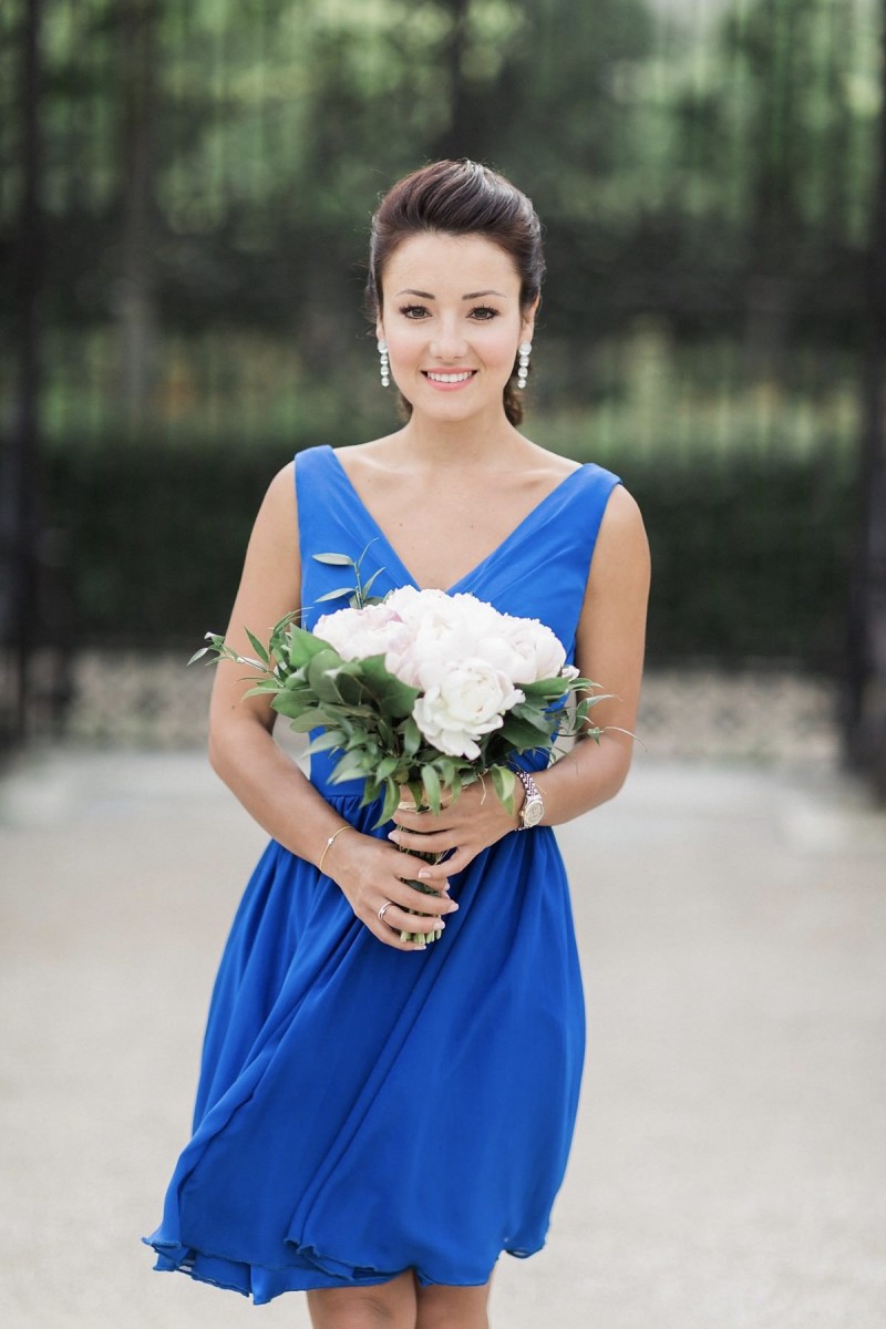 Brautkleid kurz, blaues Kleid, Standesamtkleid