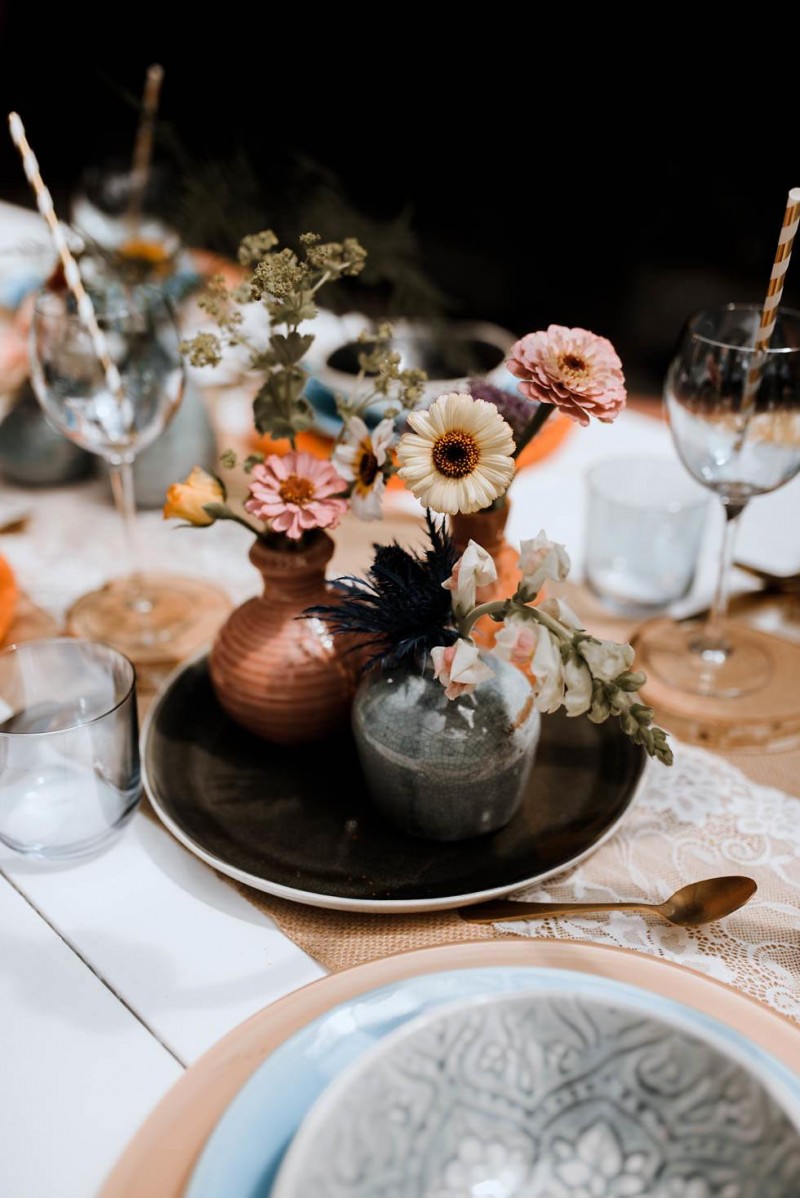 Tischdekoration Hochzeit, Hochzeitsdekoration, Bunte Hochzeit, Sommerhochzeit