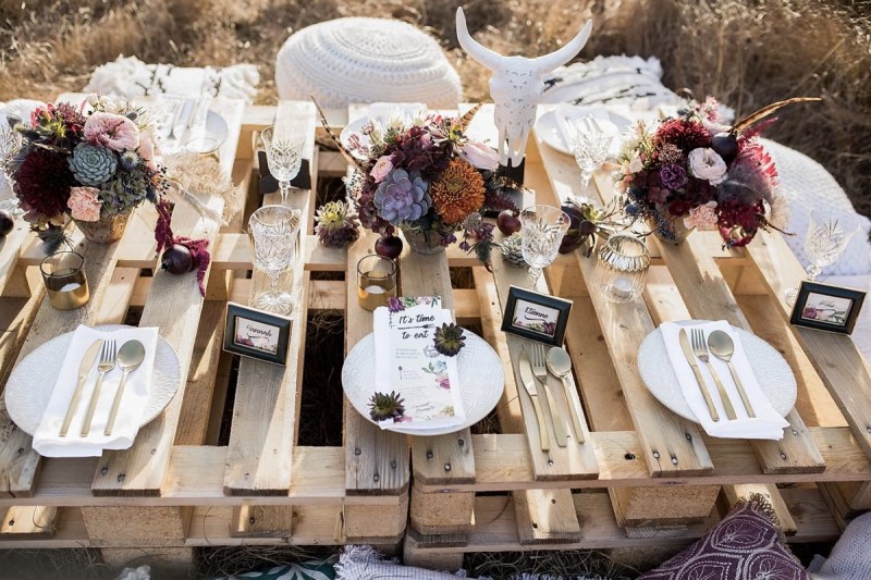 Tischdekoration Hochzeit, Hochzeitsdekoration, Bohohochzeit, Bohodeko