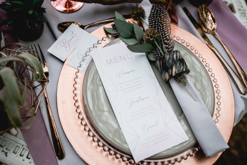 Hochzeitspapeterie Botanical, Weiß Roségold