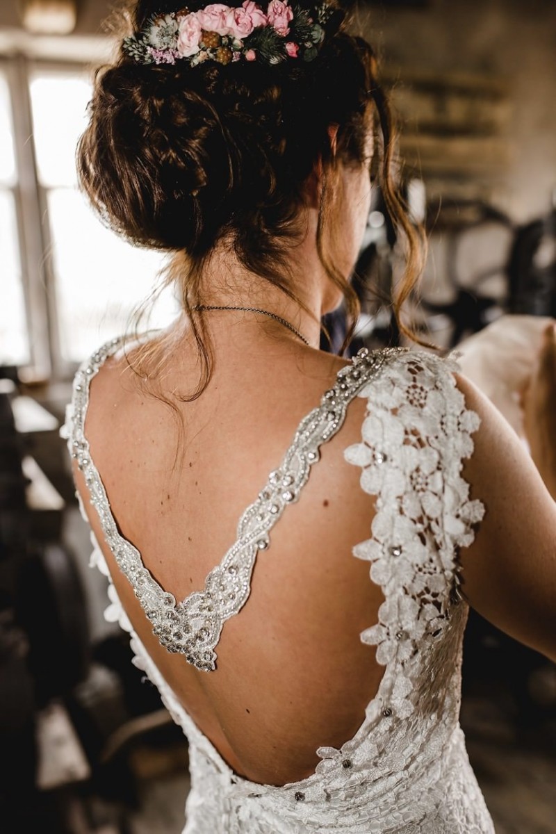 Brautkleid Spitze & Strass