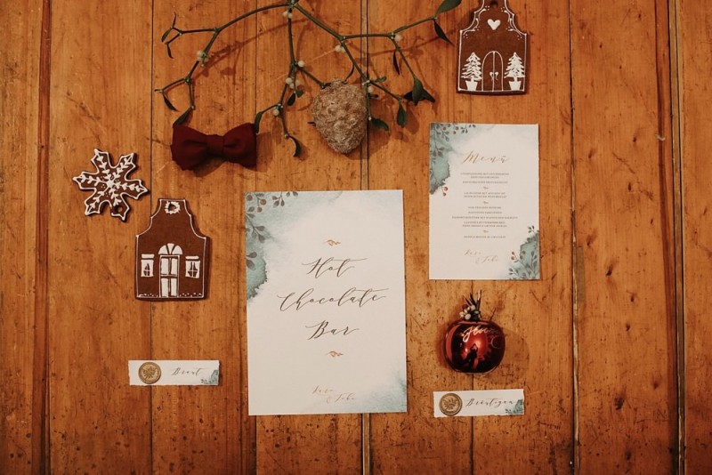 Hochzeitspapeterie Weihnachten, Winterhochzeit Papeterie