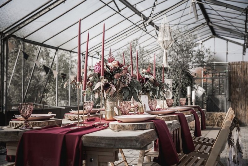 Tischdekoration Hochzeit, Hochzeitsdekoration, Gewächshaus, Gewächshaushochzeit, Bohohochzeit