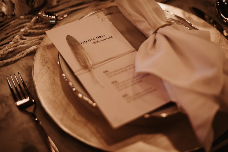 Hochzeitspapeterie Boho, Menükarte, Papeterie