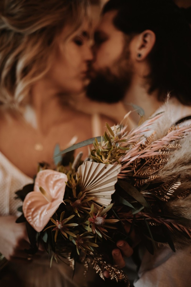 Brautstrauß Boho, Trockenblumen