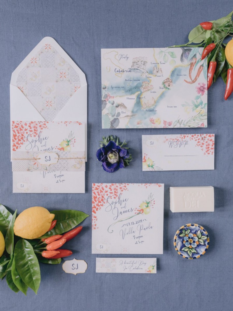 Hochzeitspapeterie, mediterrane Hochzeit, heiraten in Italien