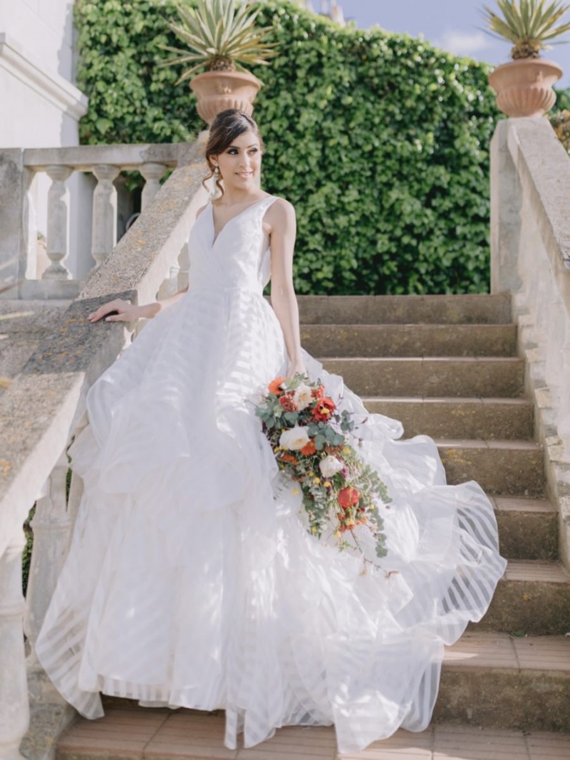 Brautkleid, Asymmetrisches Brautkleid, Italienische Hochzeit