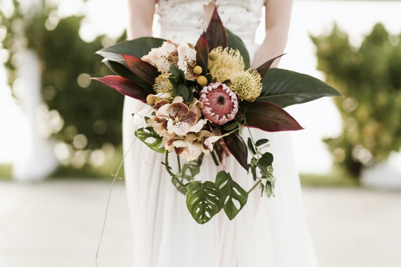 Brautstrauß tropisch, Brautstrauß Hawaii Hochzeit