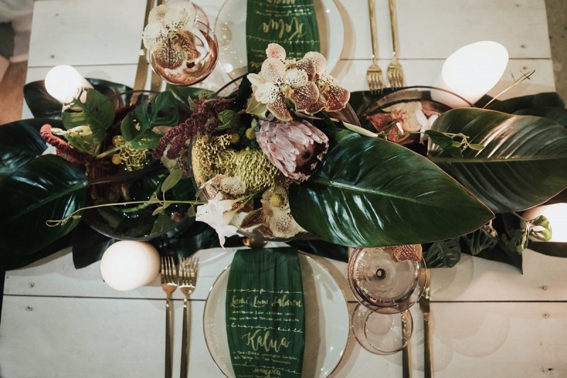 Tischderkoation tropisch, Hawaii Hochzeit Tischdekoration