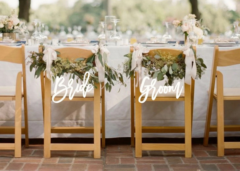 Stuhlschilder Hochzeit, Braut & Bräutigam Schilder, Hochzeitsdeko, Hochzeitsdekoration