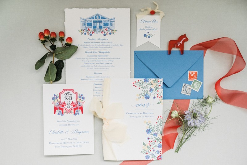 Hochzeitspapeterie bunt, Hochzeitspapeterie Folklore Sommerhochzeit