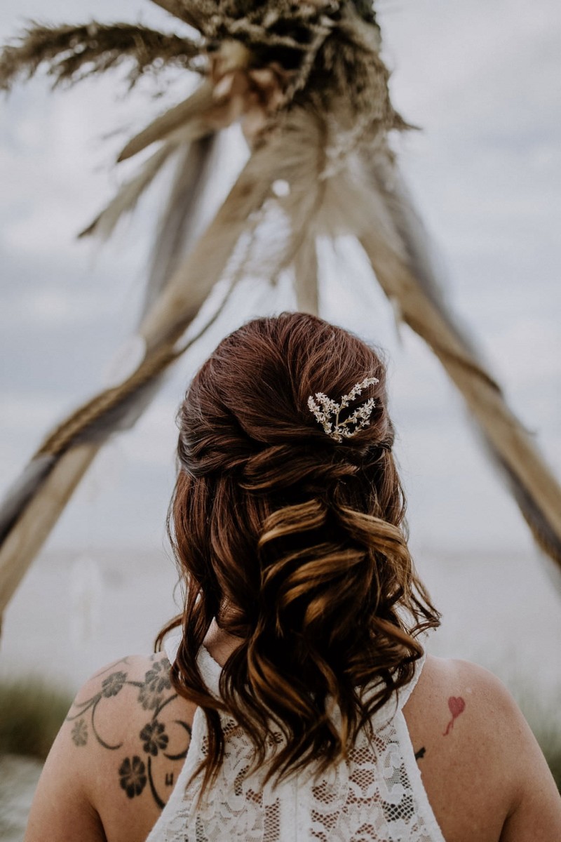 Brautfrisur, Bohobraut Styling, Brautstyling