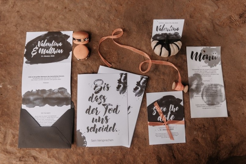Hochzeitspapeterie Boho, Herbst Hochzeitspapeterie, Halloween Hochzeit