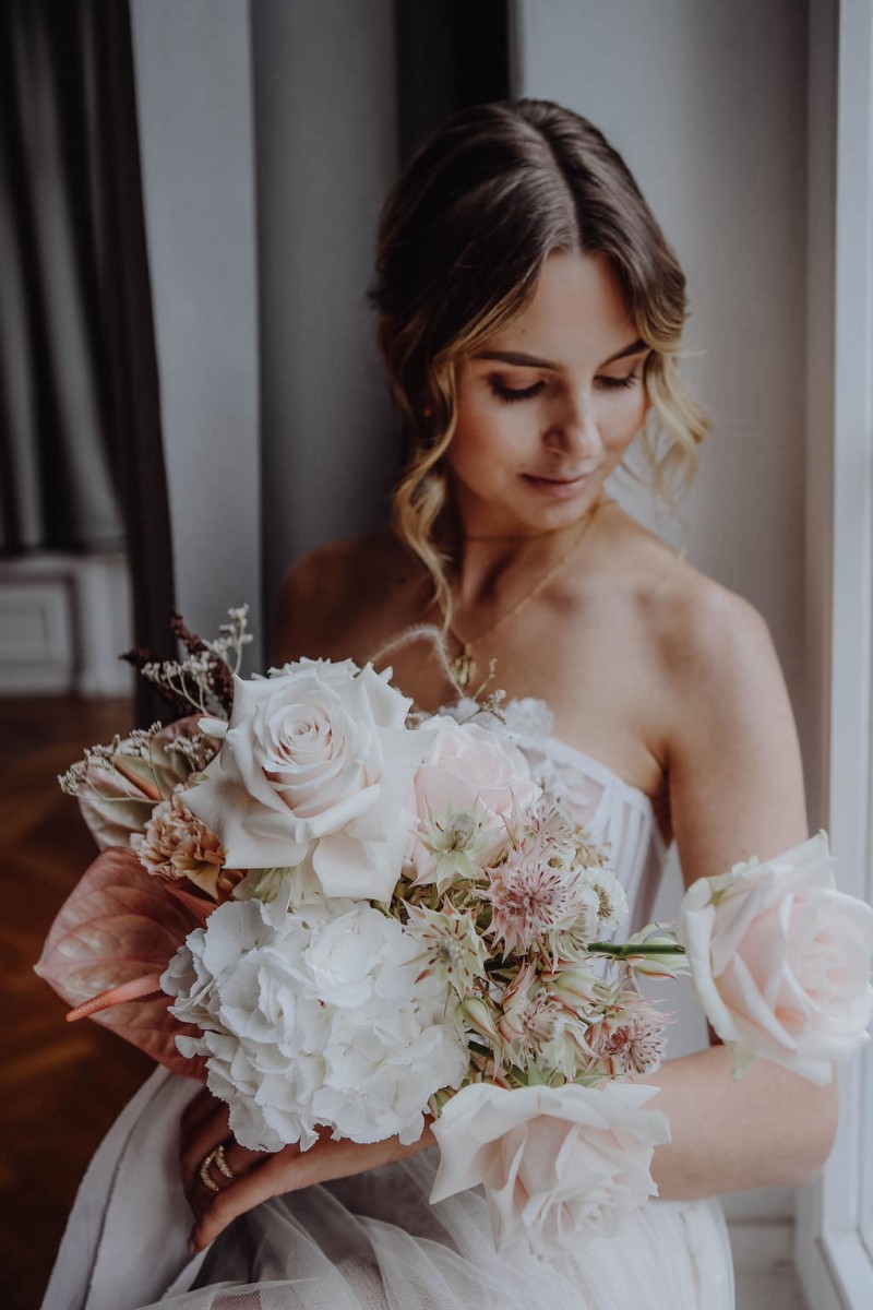 Moderner Brautstrauß, Brautstrauß romantisch