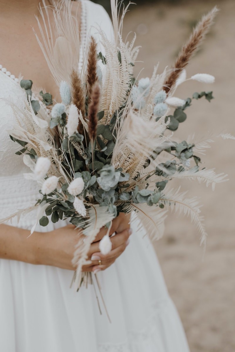 Boho Brautstrauß, Trockenblumen, TRockenblumen Brautstrauß, Bohohochzeit, Strandhochzeit Brautstrauß