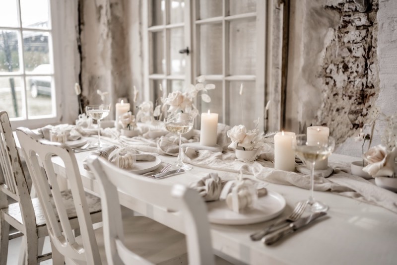 Tischdekoration Hochzeit, Moderne Bohohochzeit, White Wedding, Tischdekoration Hochzeit