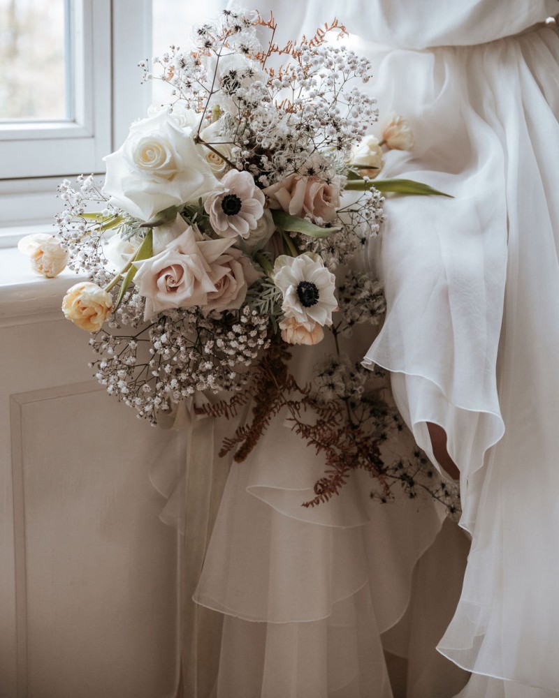 Brautstrauß modern, Brautstrauß Naturtöne
