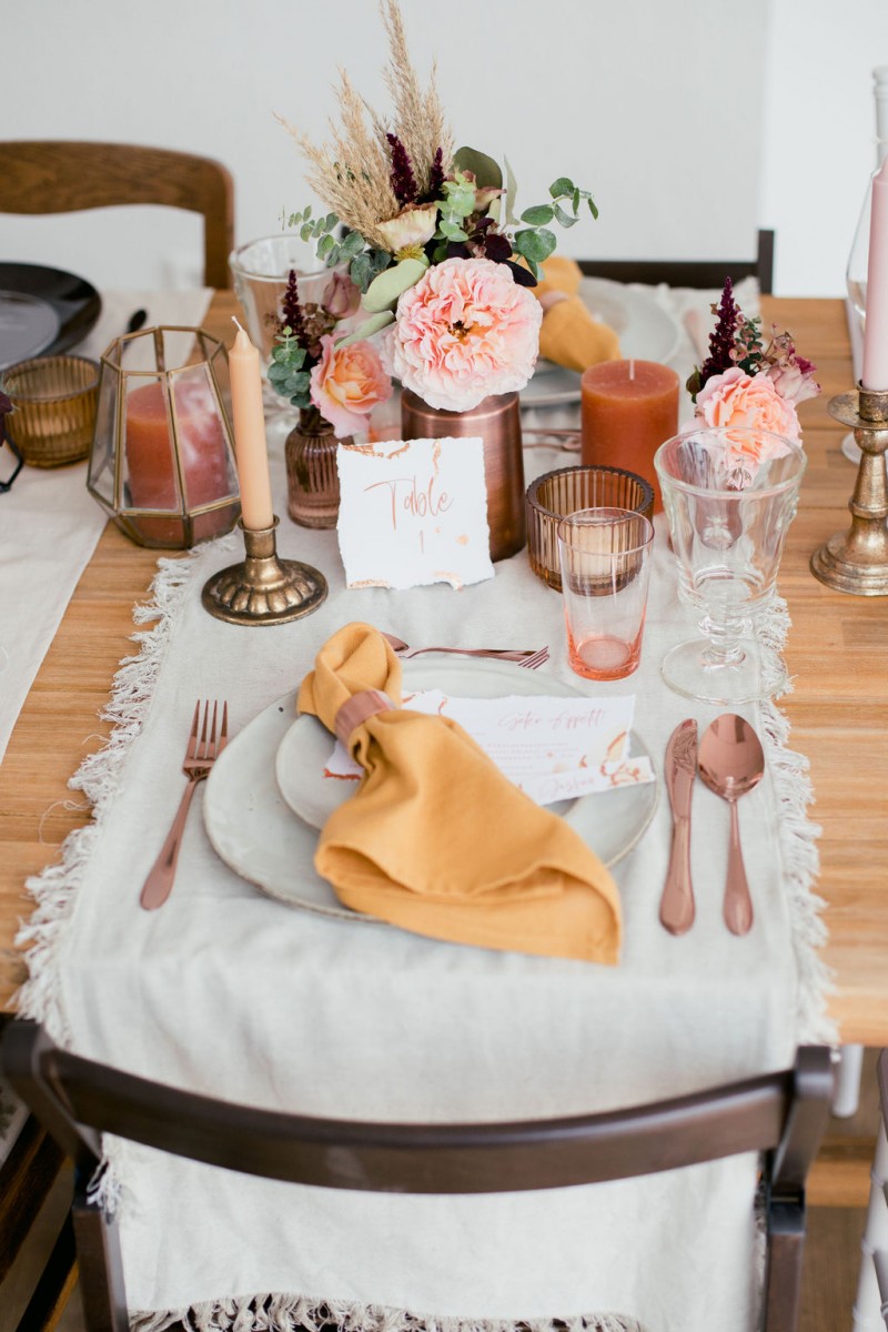 Hochzeitskonzept 4 Jahreszeiten, Tischdekoration Herbsthochzeit, Tischdeko Herbst