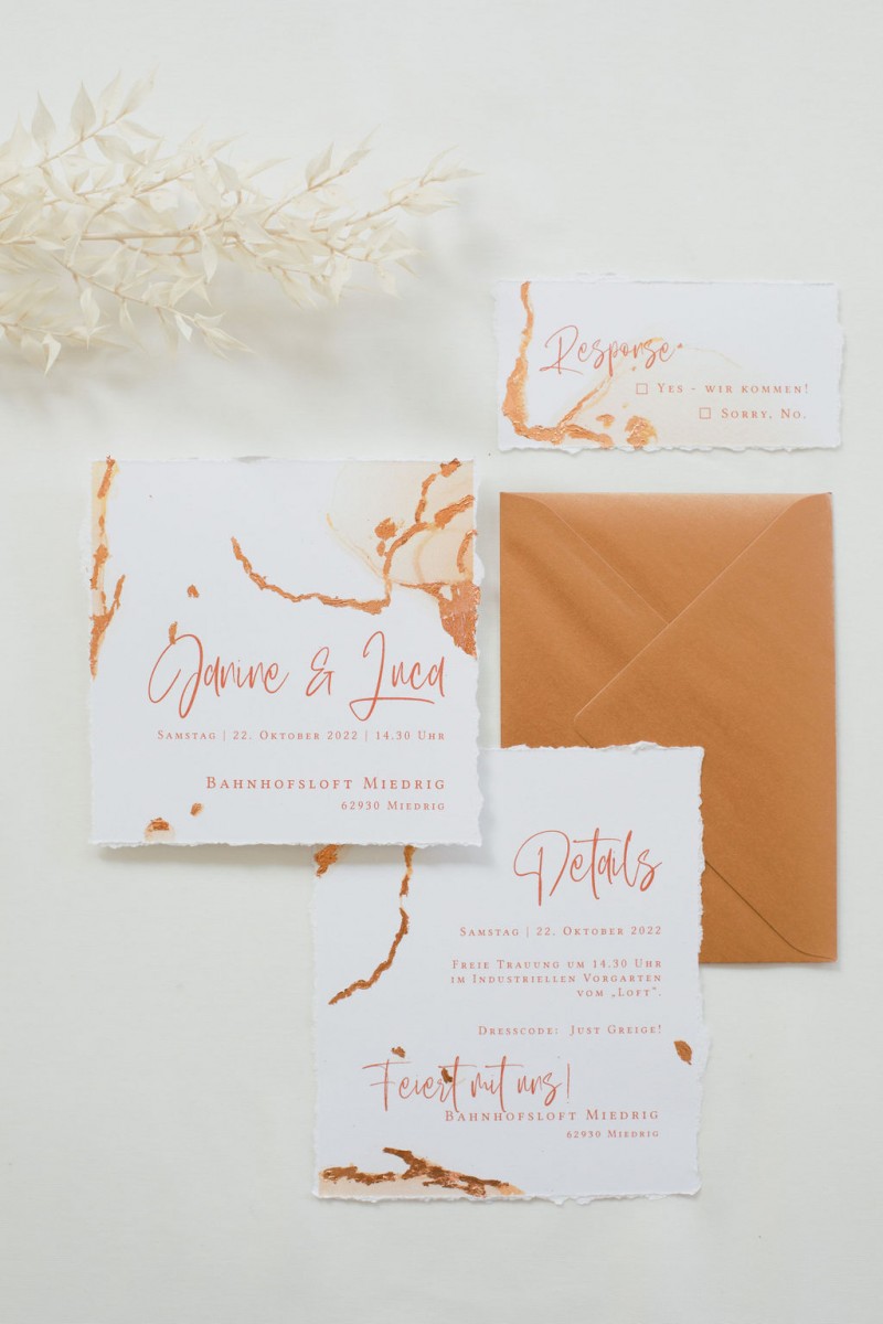 Hochzeitspapeterie Rot-Orange, Hochzeitspapeterie Herbsthochzeit