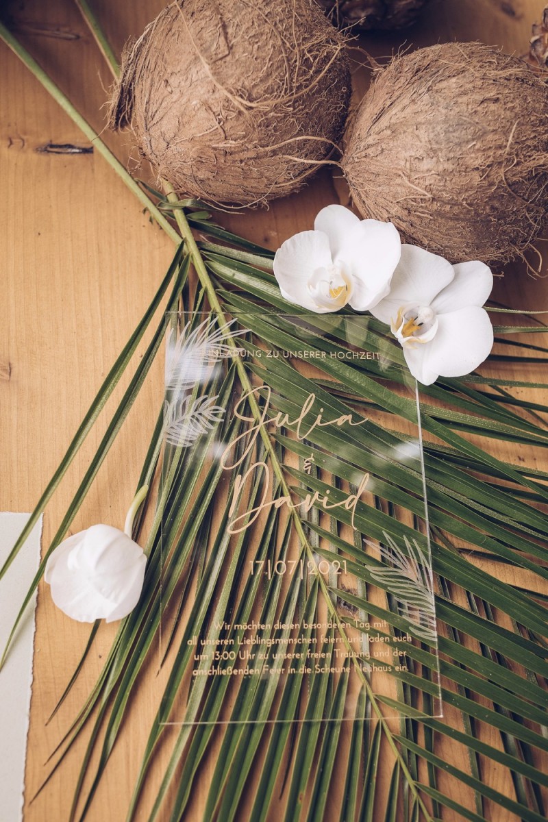 Acryl Hochzeitspapeterie