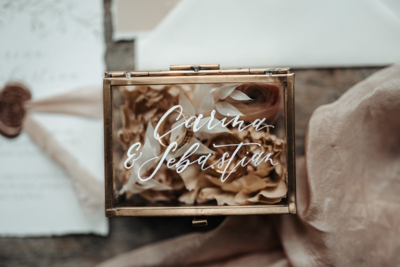 Ringbox Glas, Ringbox Blumengefüllt, Ringkissen Hochzeit, Trauringe