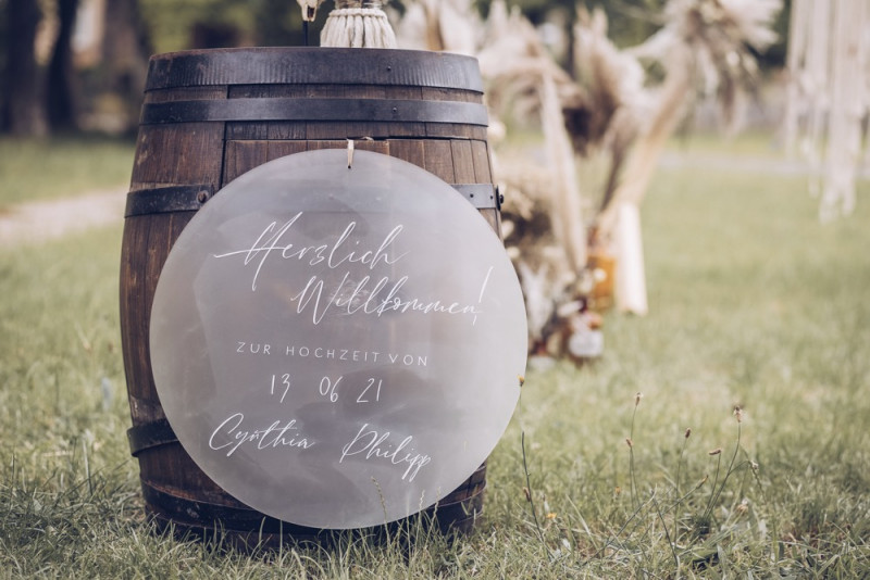 Willkommensschild rund, Hochzeitsschild, Hochzeitsdekoration