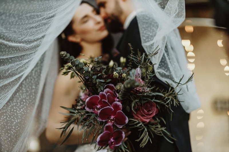 Brautstrauß Blau und Purpur mit Orchideen Brautstrauß Orchideen, Brautstrauß Lila