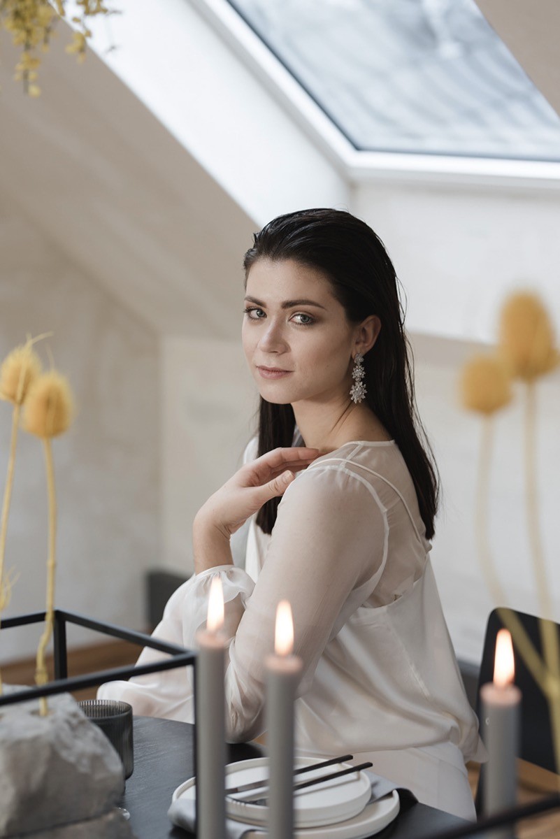 Modernes Brautstyling