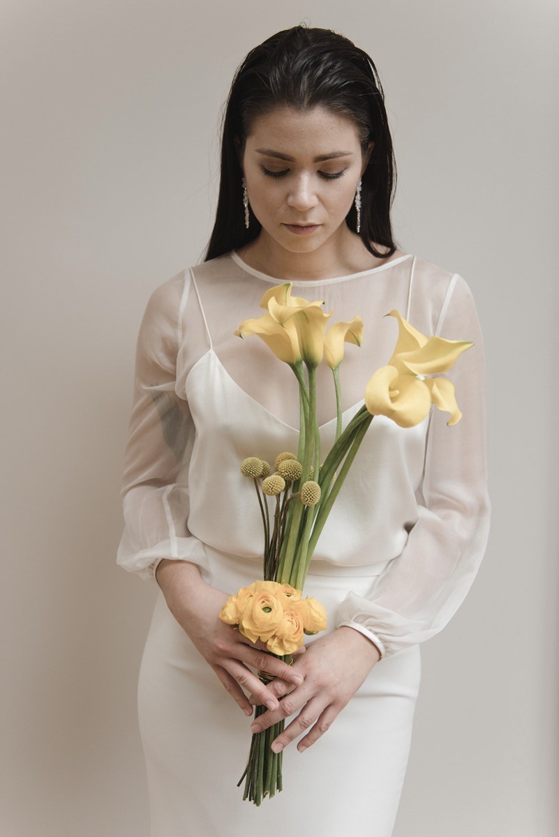 Moderner Brautstrauß in Gelb