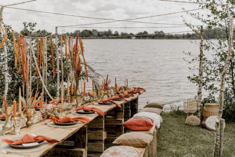 Sommerliche Bohohochzeit Festival im Grünen