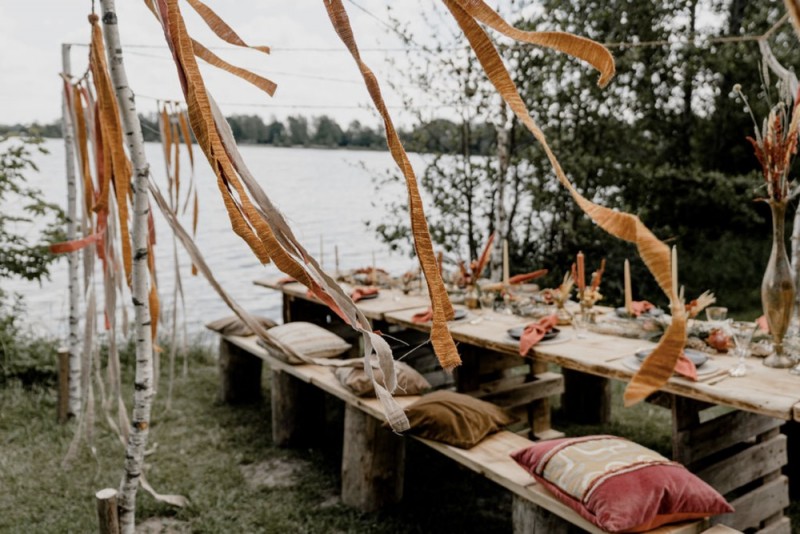 Sommerliche Bohohochzeit Festival im Grünen