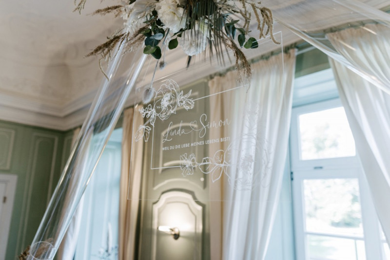 Eine moderne Sommerhochzeit im Greenery Stil im schönen Schlossgut Gross Schwansee Hochzeitsschild, Acrylschild Hochzeit, Hochzeitsdekoration