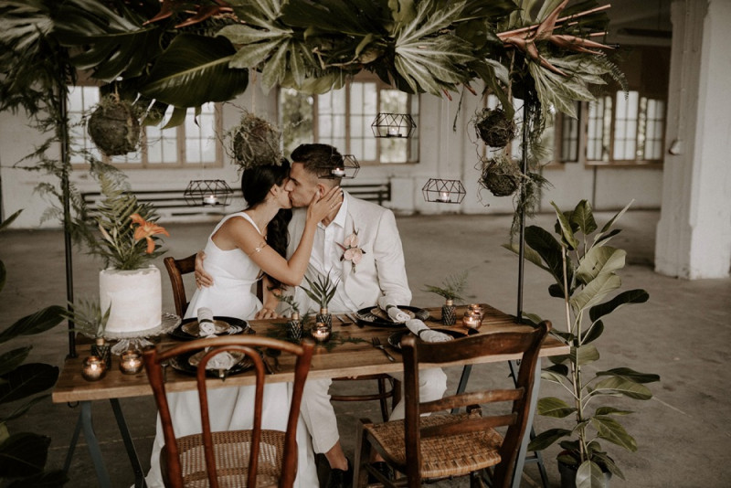 Eine Urbane Hochzeit im grünen Dschungel Design