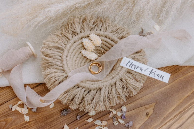 Ringbox Hochzeit, Boho Hochzeit Ringbox, Makramee Ringschale, Makramee Ringkätschen Eheringe