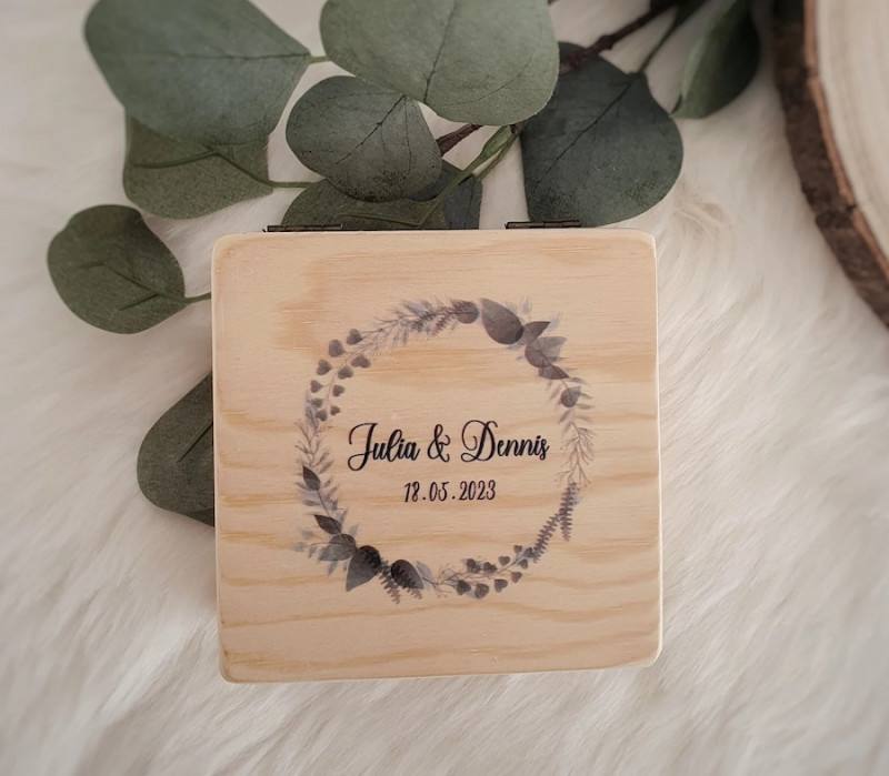 Ringbox Holz, Eheringe Ringbox Hochzeit, personalisierte Ringbox