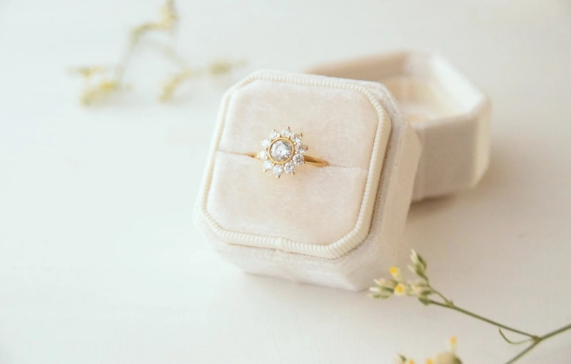 Ringbox Samt, Verlobungsring Box, Brautschmuck