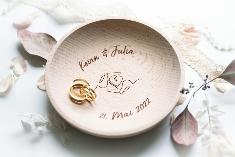 Ringschale Eheringe, Ringbox Hochzeit, Ringschale Holz