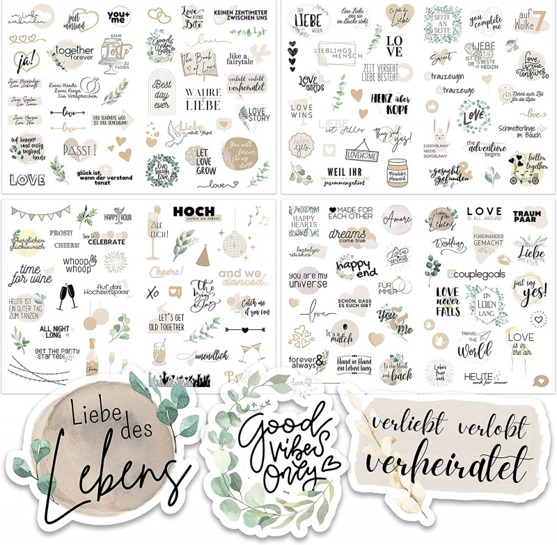 DIY Hochzeit, Gästebuch Aufkleber Hochzeit