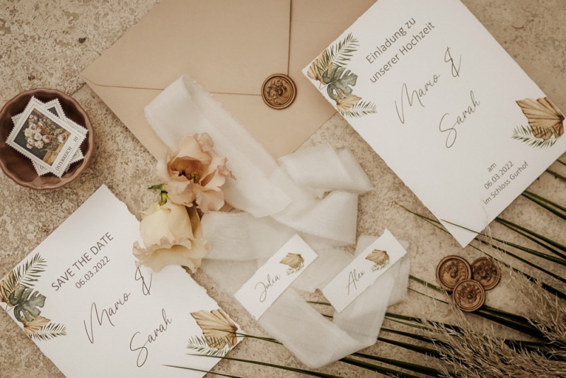 Boho meets Jungle Schlosshochzeit in der Orangerie des Schloss Gurhof