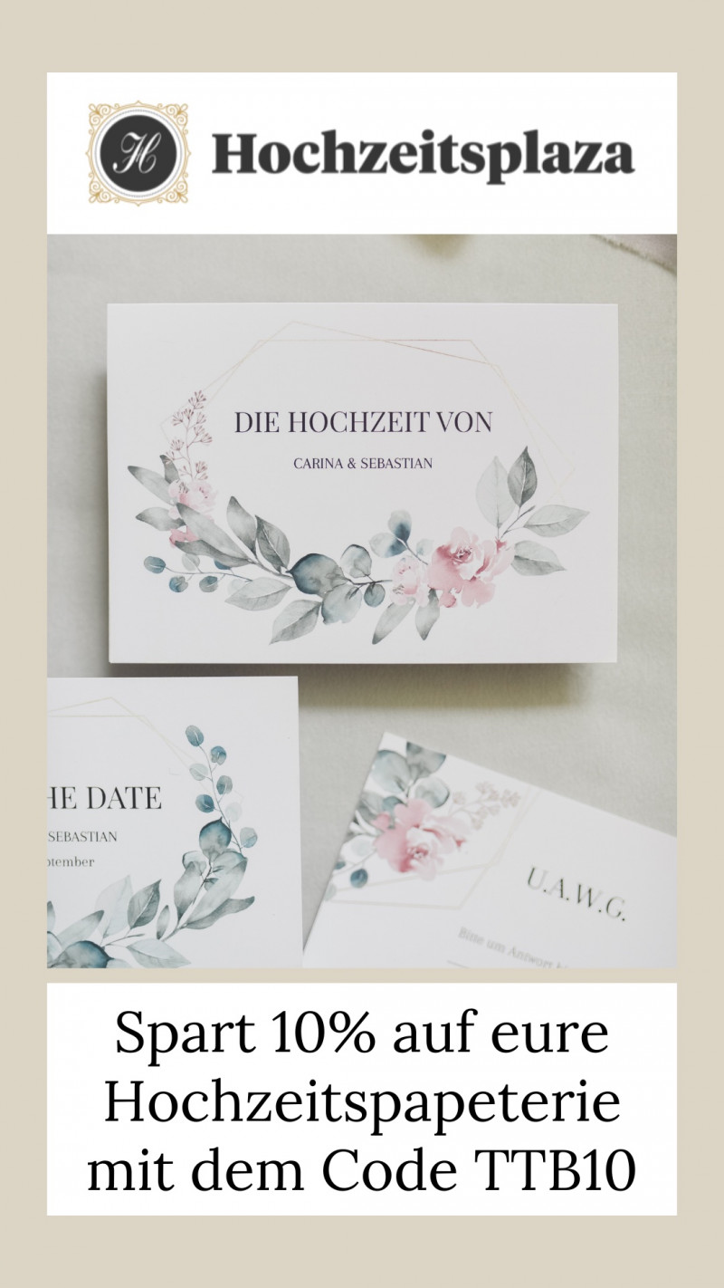 Rabattcode Hochzeitspapeterie, Hochzeitsplaza Kartenshop, Rabattaktion Hochzeit